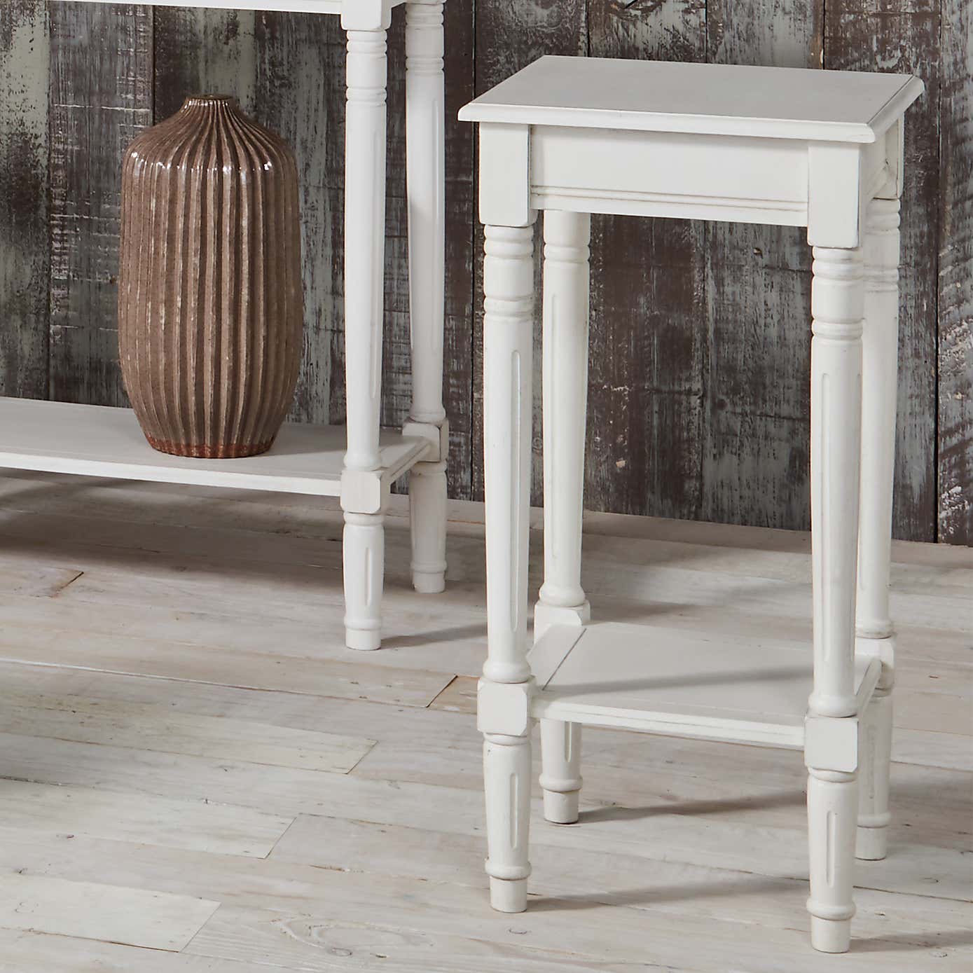 Pacific Heritage Square Side Table, Painted Pine