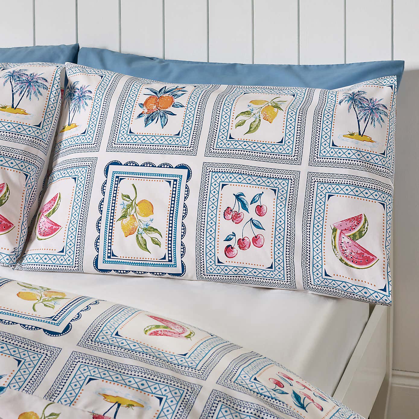 Catherine Lansfield Riviera Tiles Reversible Duvet Cover & Pillowcase Set