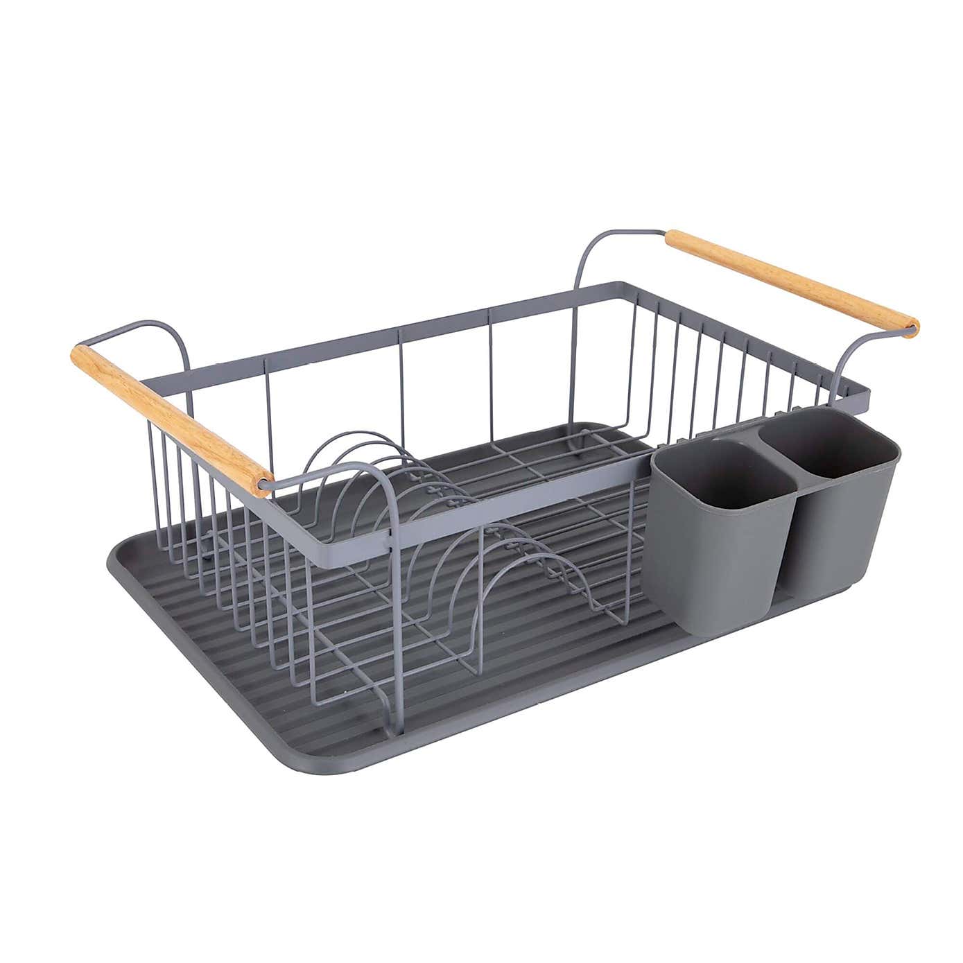 Tower Scandi Dish Rack with Wooden Handles
