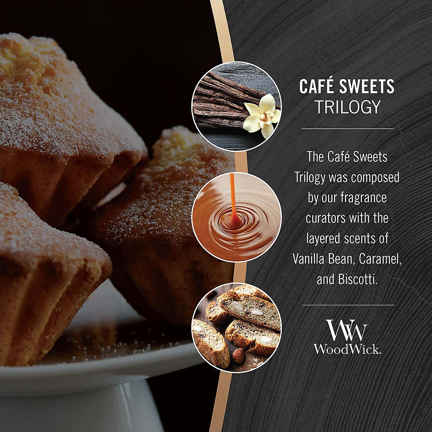 Woodwick Cafe Sweets Ellipse Trilogy Candle