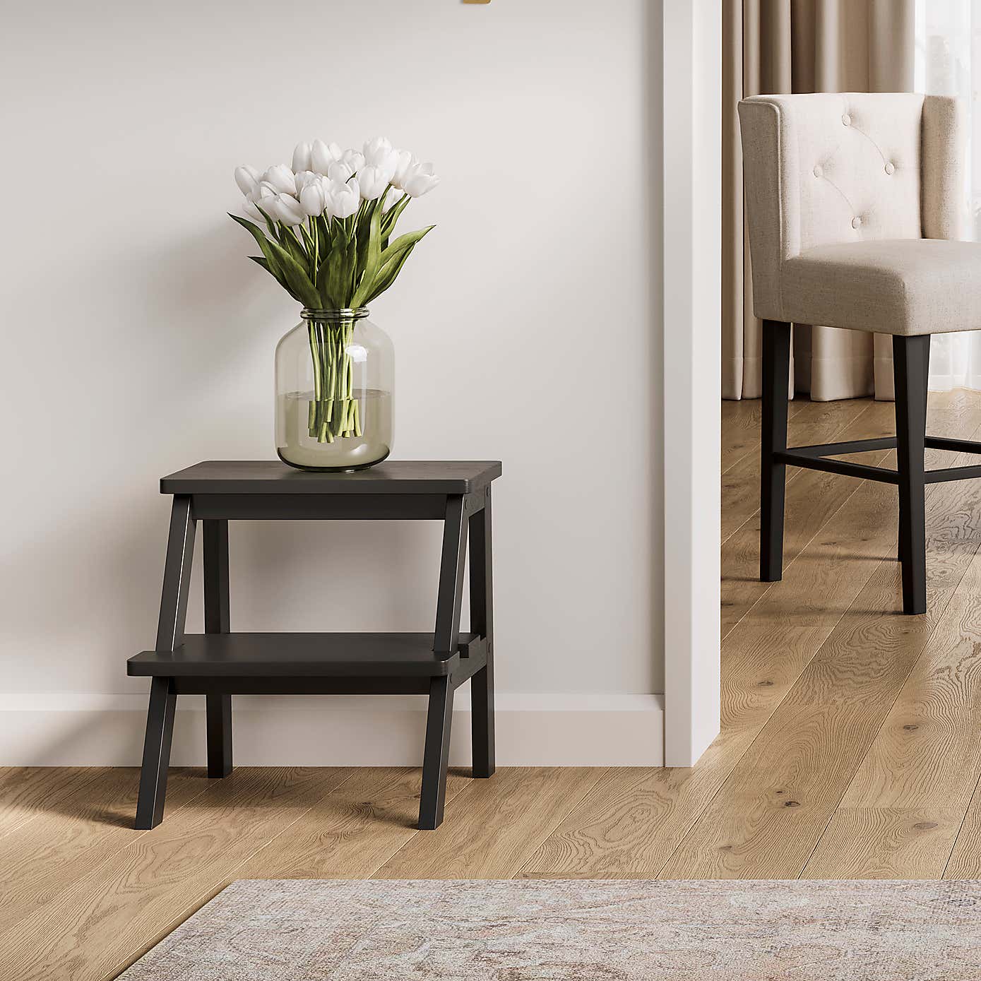 Addie Counter Height Bar Stool, Black Birch