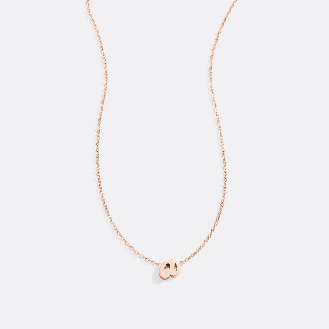 Tiny Script Initial Necklace