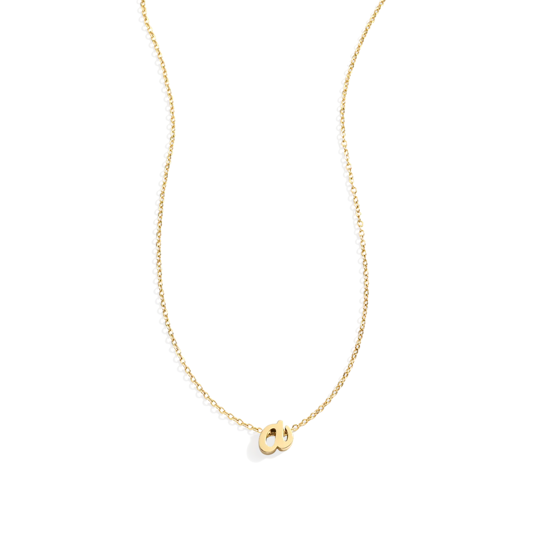 Tiny Script Initial Necklace