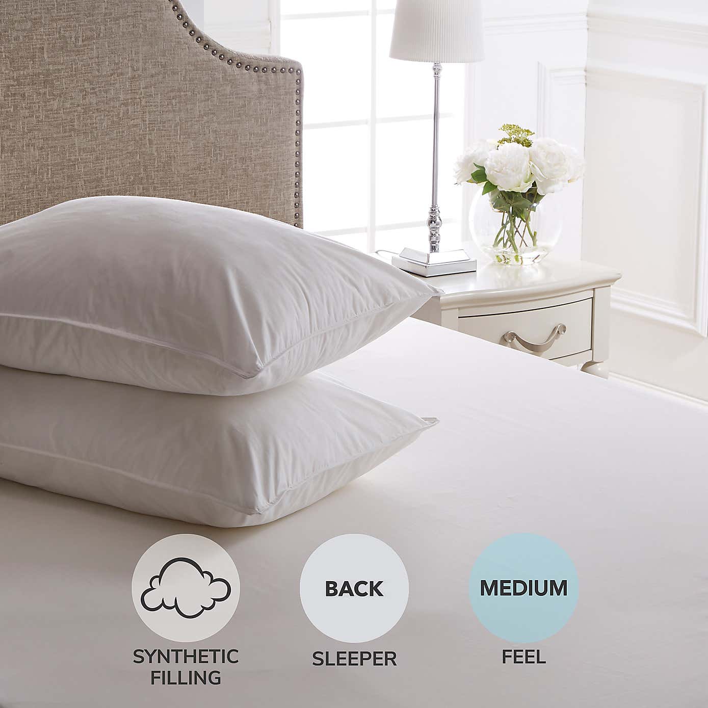 Dorma Pack of 2 Full Forever Anti-Allergy Back Sleeper Pillows