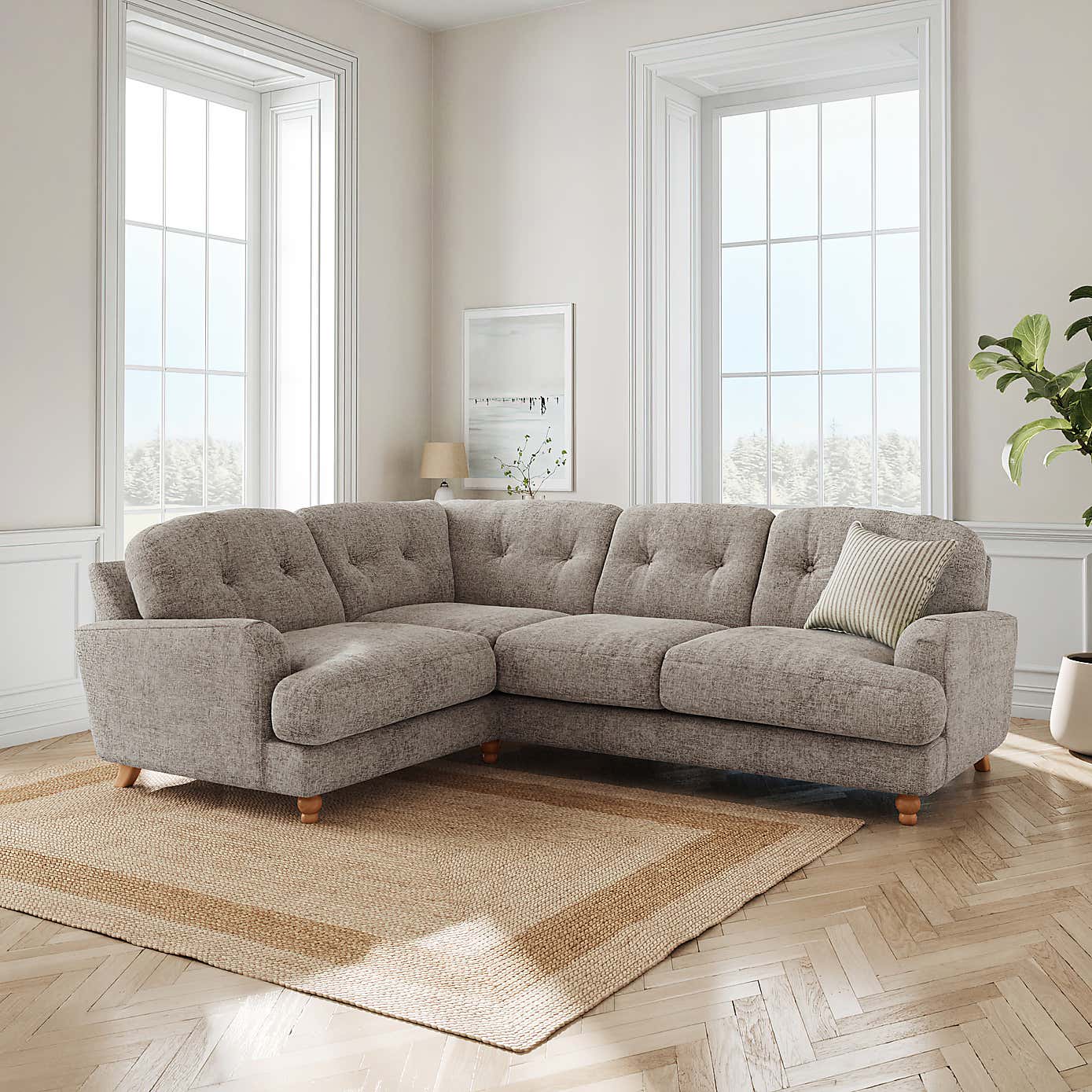 Martha Chunky Chenille Full Corner Sofa