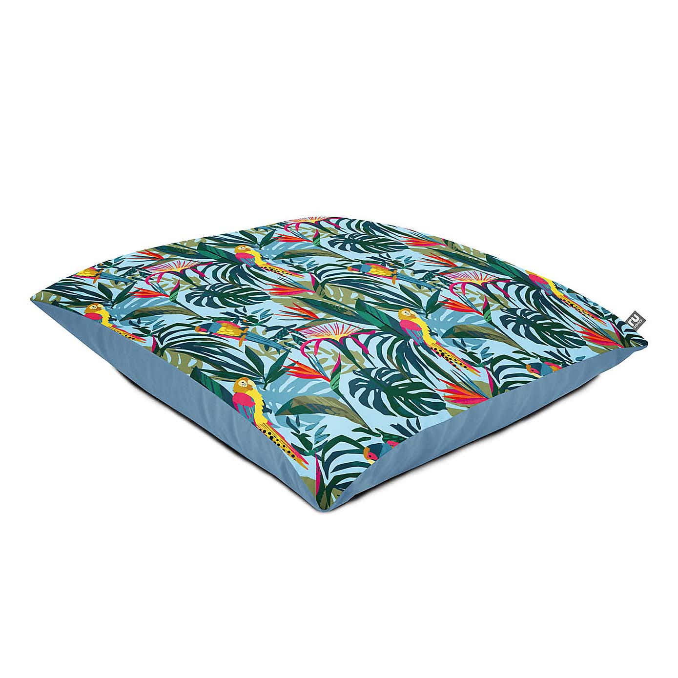 rucomfy Jungle Birds Printed Square Indoor Outdoor Floor Cushion