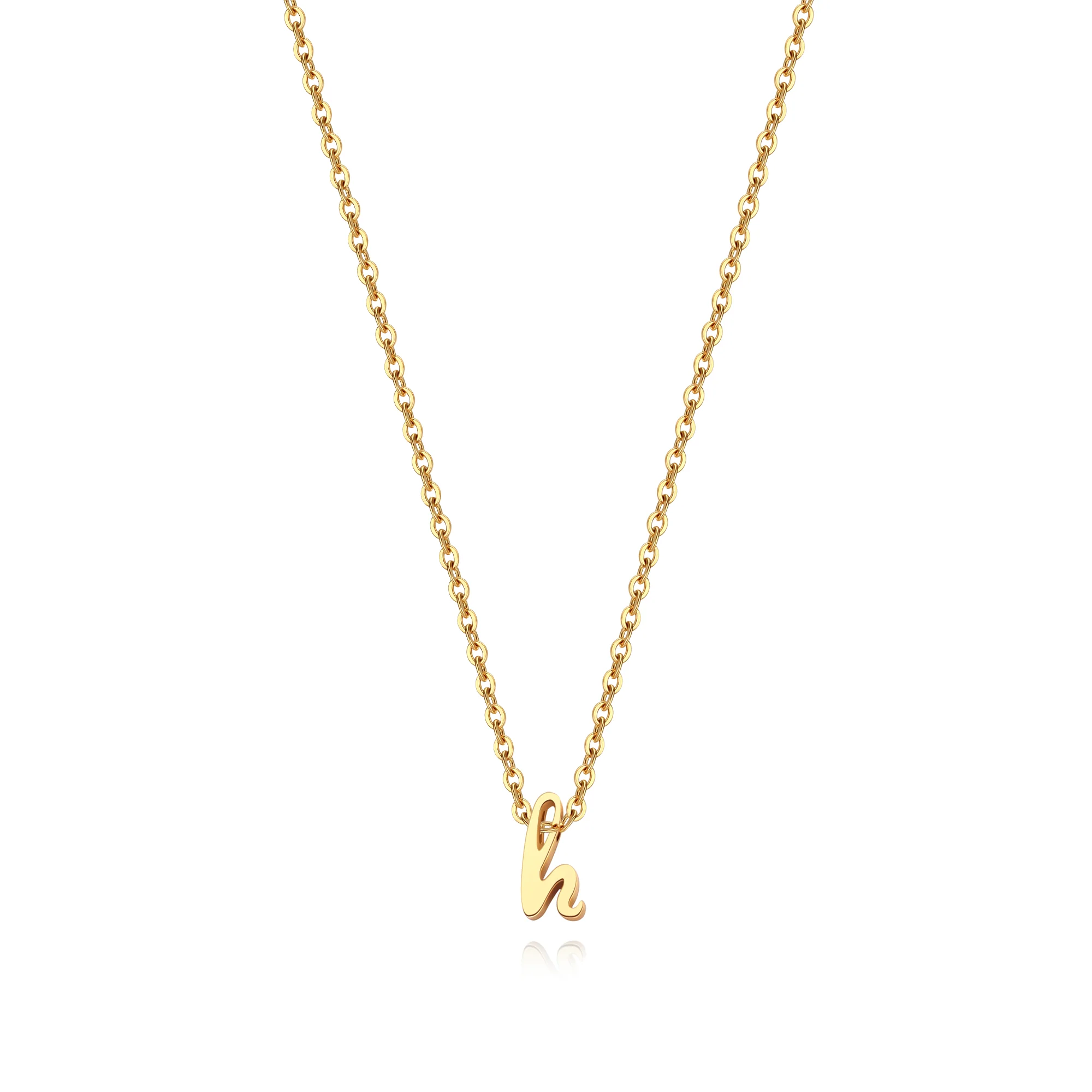 Tiny Script Initial Necklace