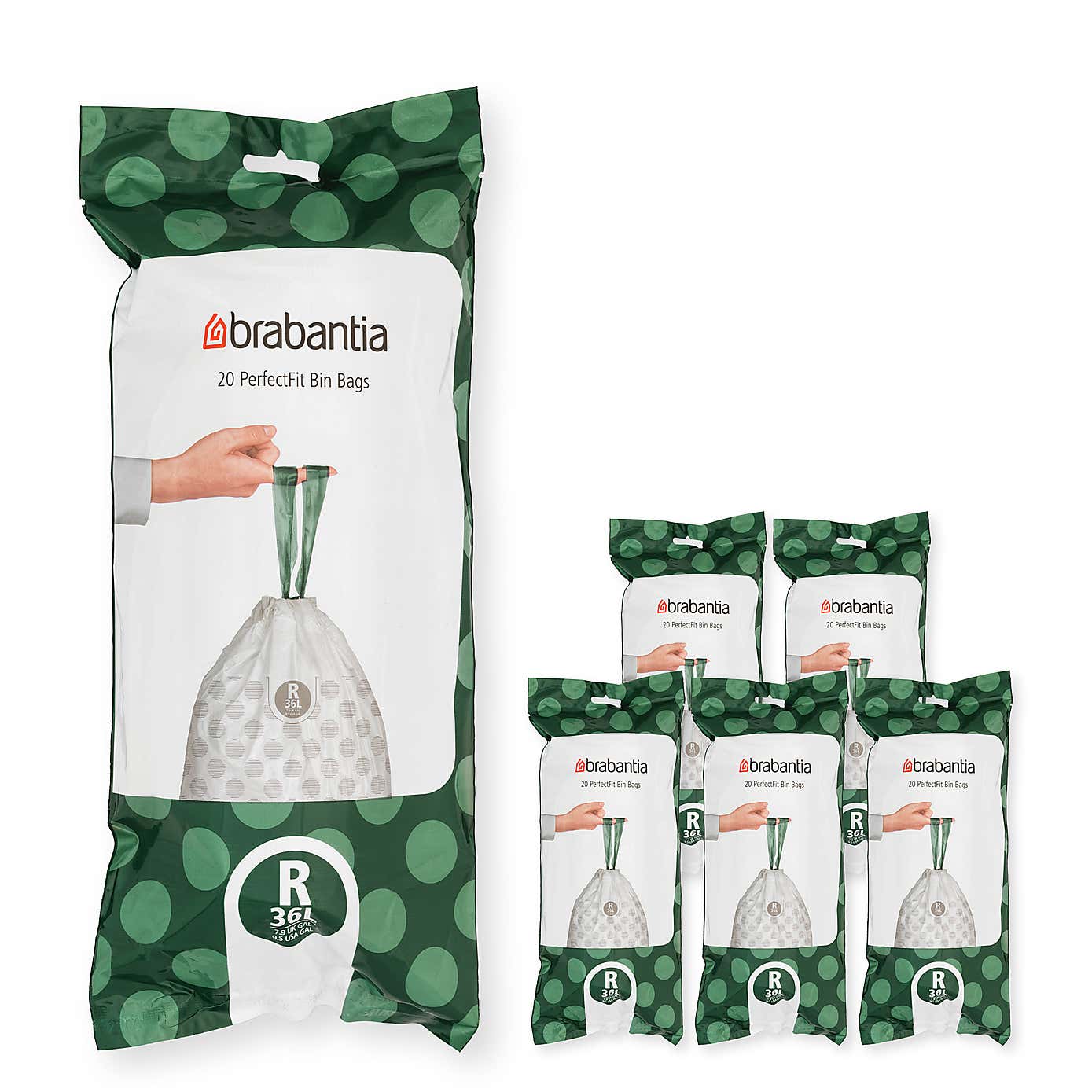 Brabantia Pack of 120 36L PerfectFit Code R Bin Bags