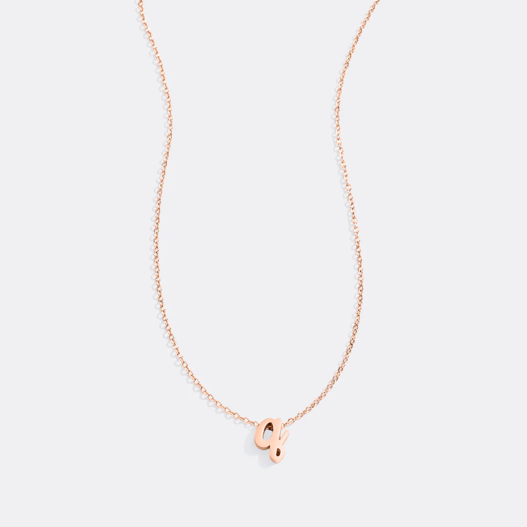 Tiny Script Initial Necklace