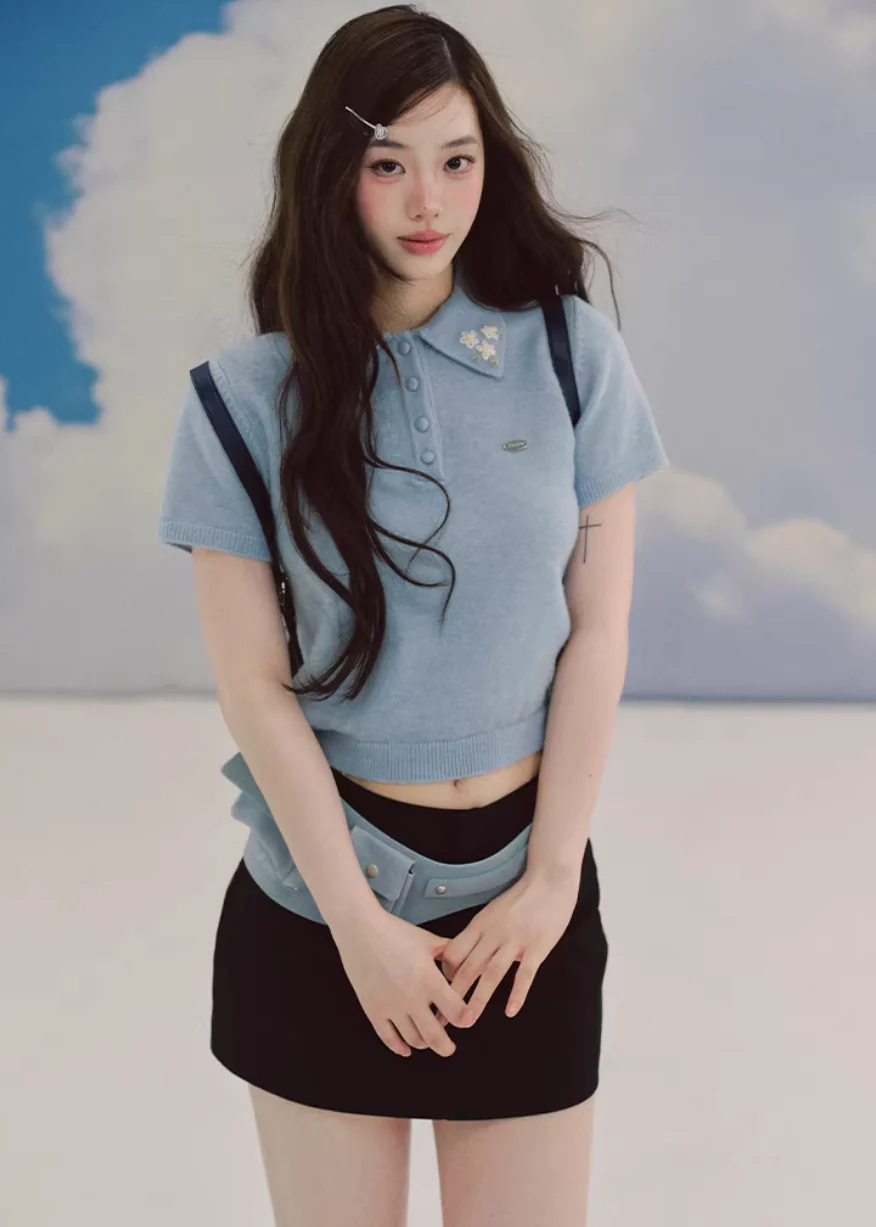 Embroidered Polo Knit