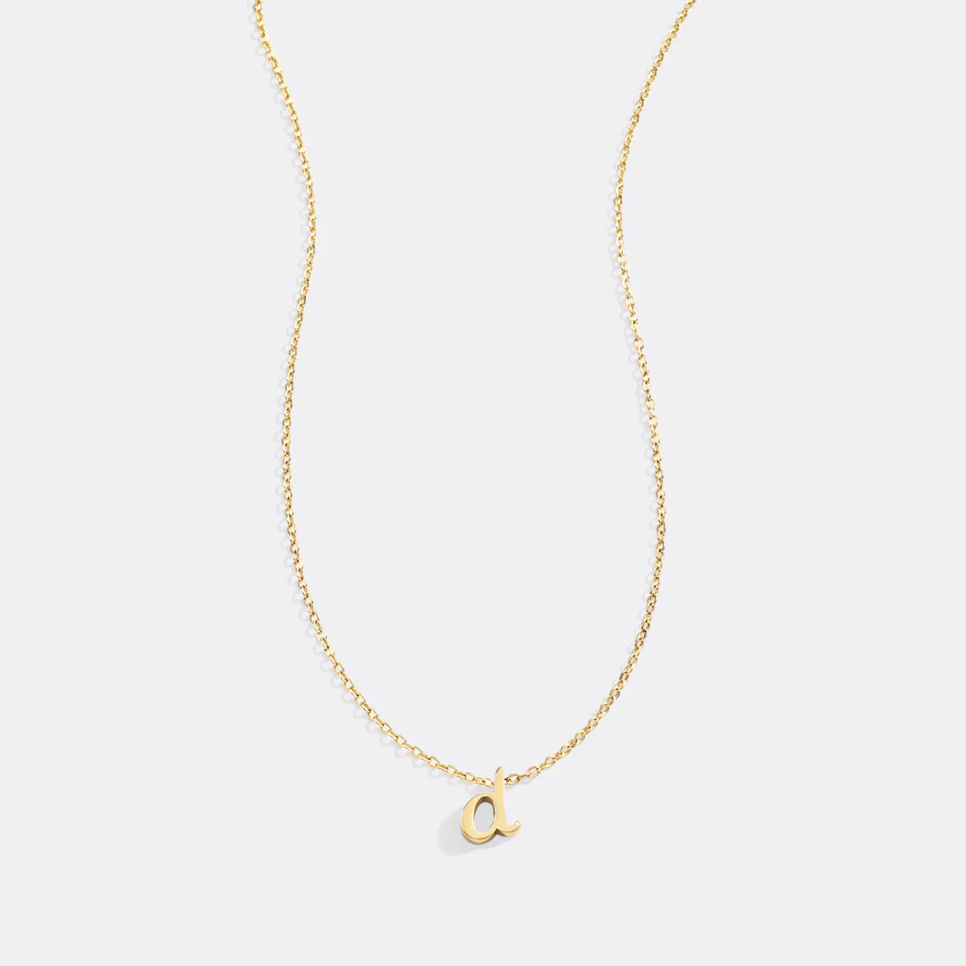 Tiny Script Initial Necklace