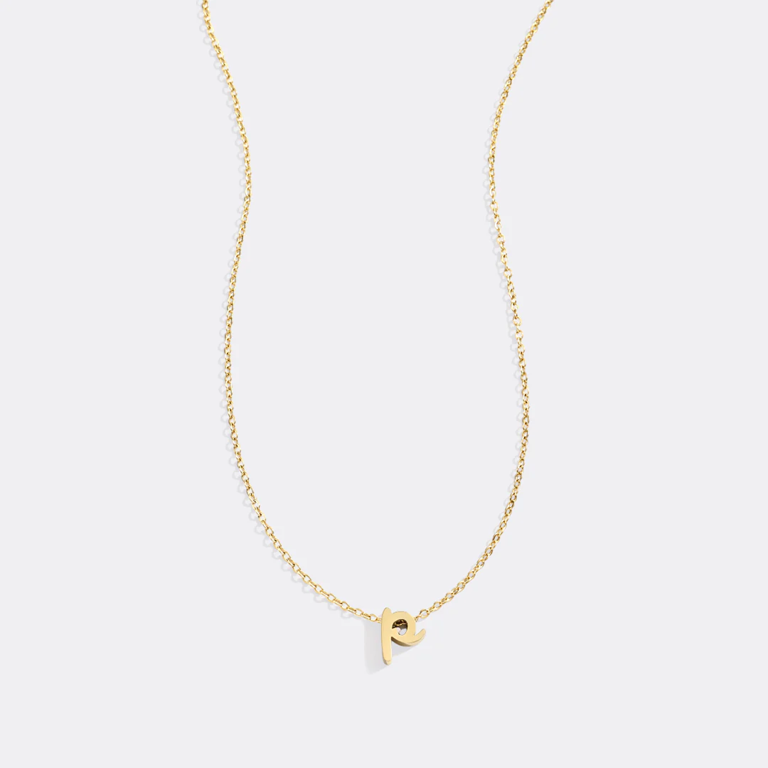 Tiny Script Initial Necklace