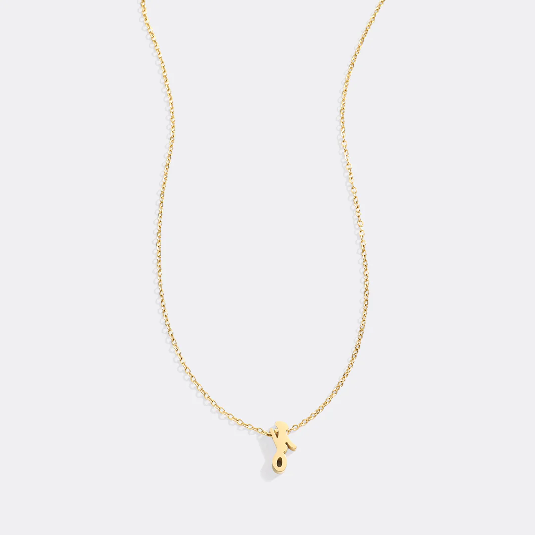 Tiny Script Initial Necklace