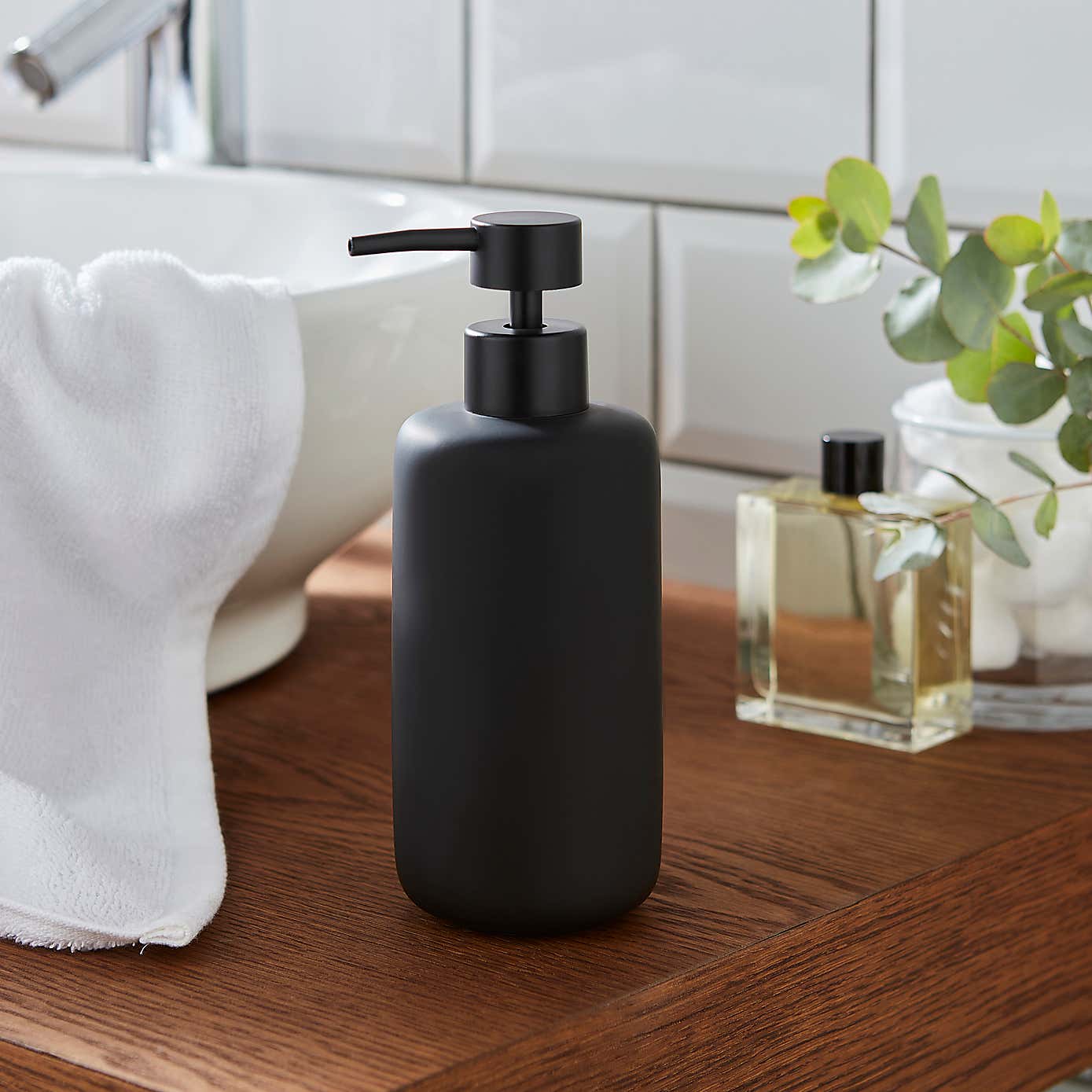 Elements Matt Black Lotion Dispenser