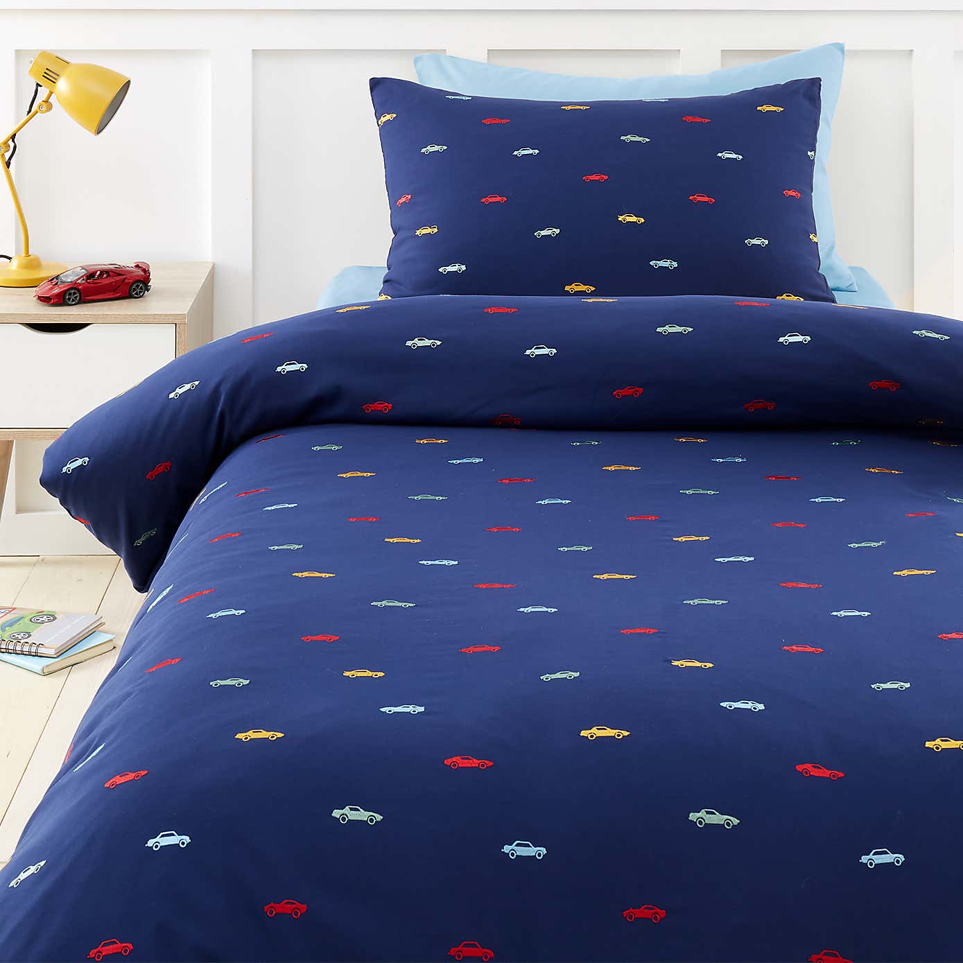 Catherine Lansfield Cars Embroidered Duvet Cover and Pillowcase Set