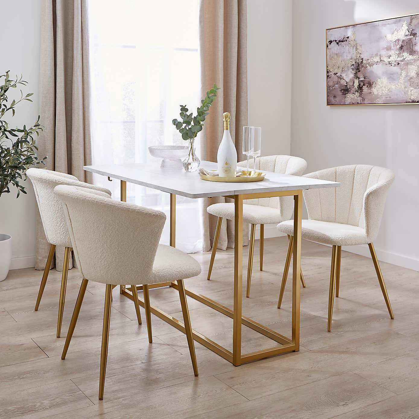 Kendall Console Dining Table, 40cm to 120cm White