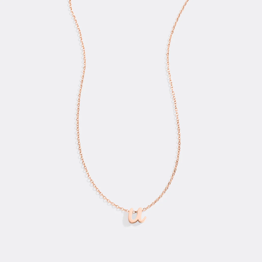 Tiny Script Initial Necklace