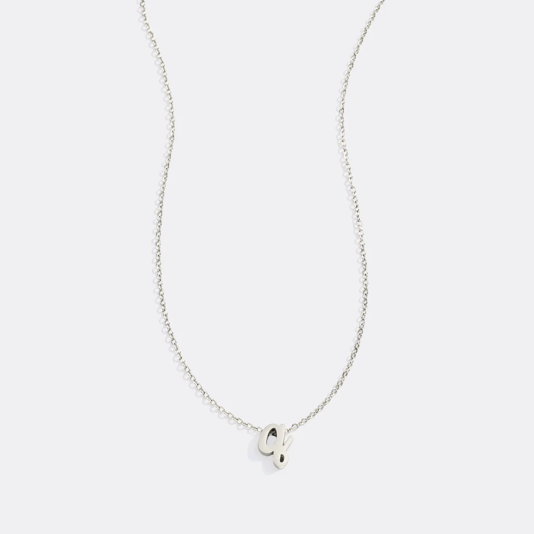 Tiny Script Initial Necklace