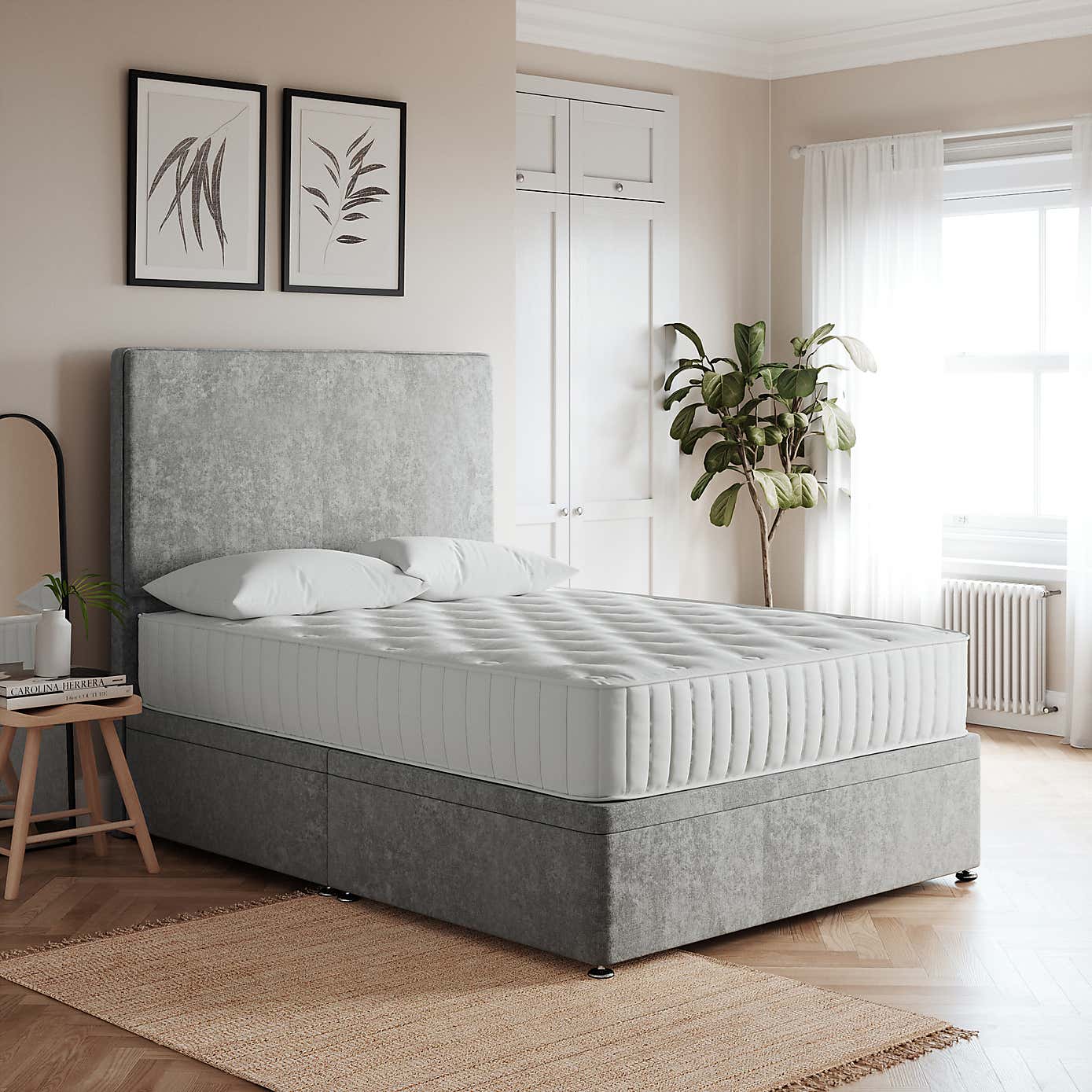 Side Chenille Ottoman Base