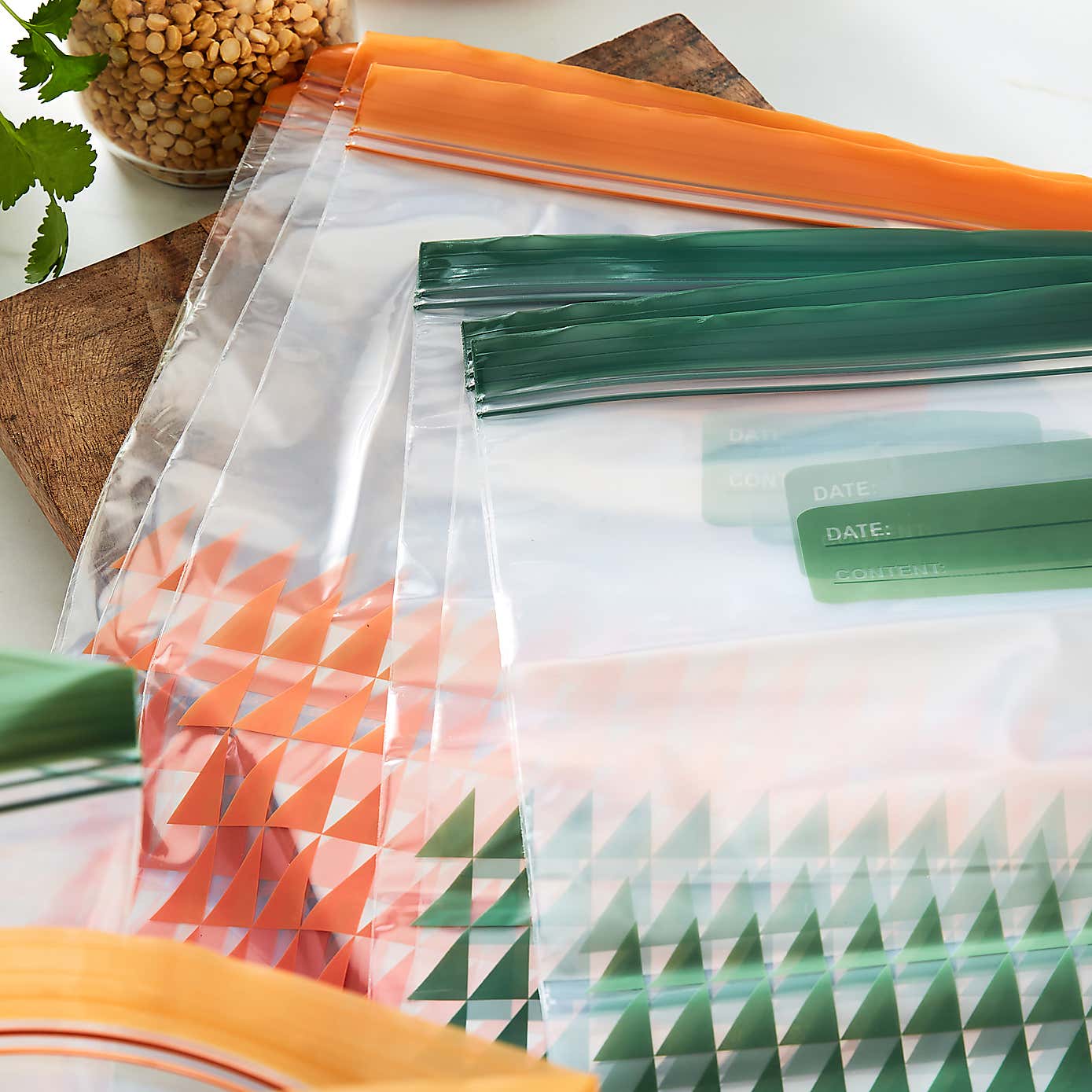 Pack of 50 Dunelm Mixed Easy Seal Food Bags, 3L and 4.5L