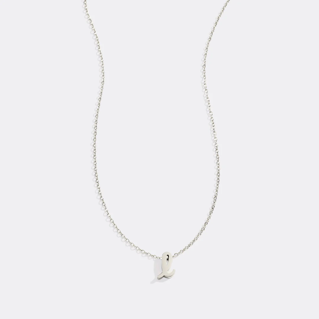 Tiny Script Initial Necklace
