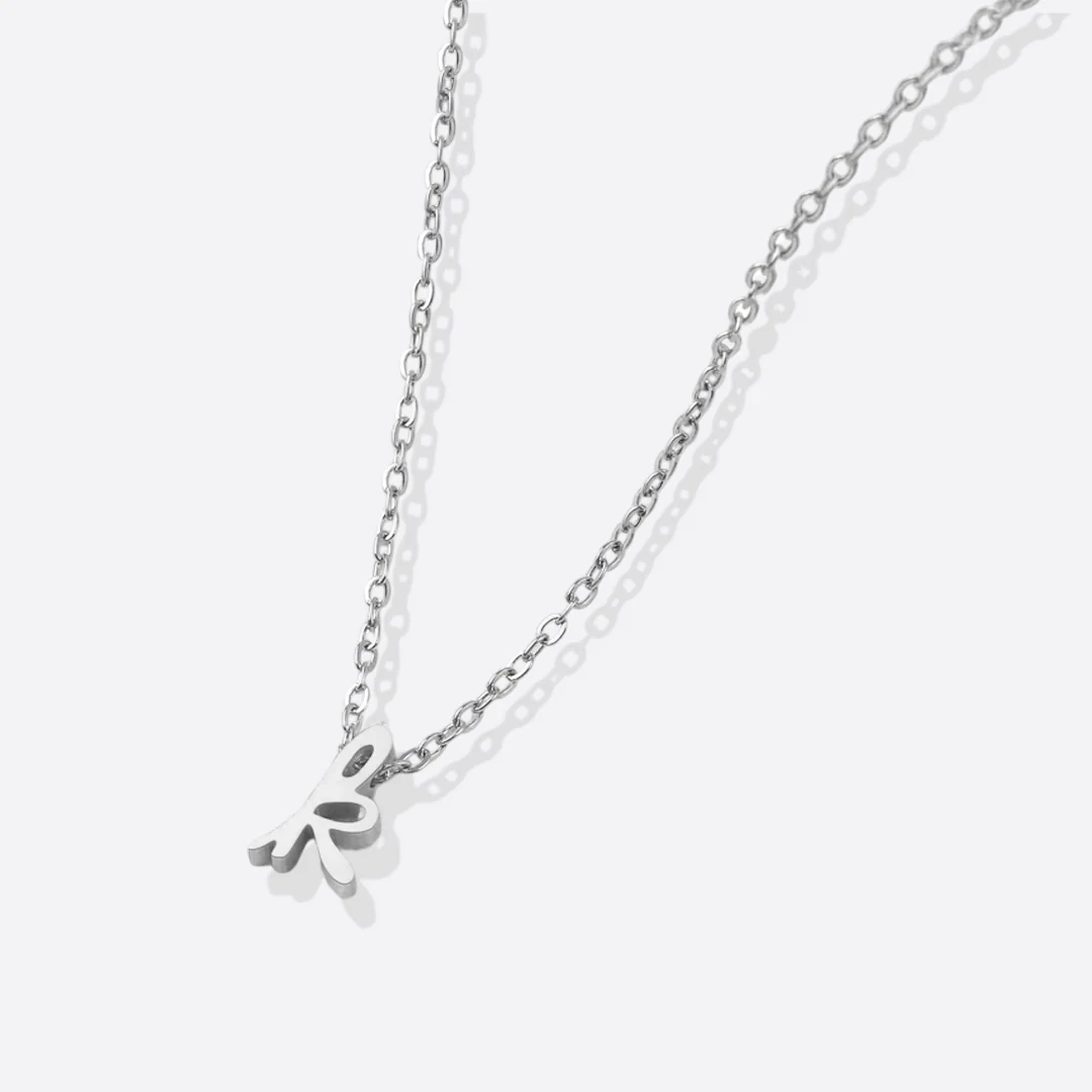 Tiny Script Initial Necklace