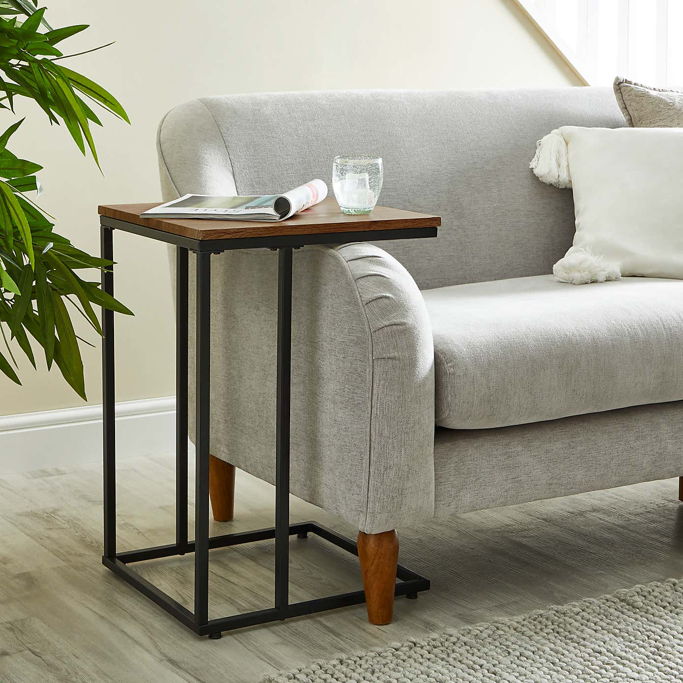 Charlie Rustic Wood Effect Side Table