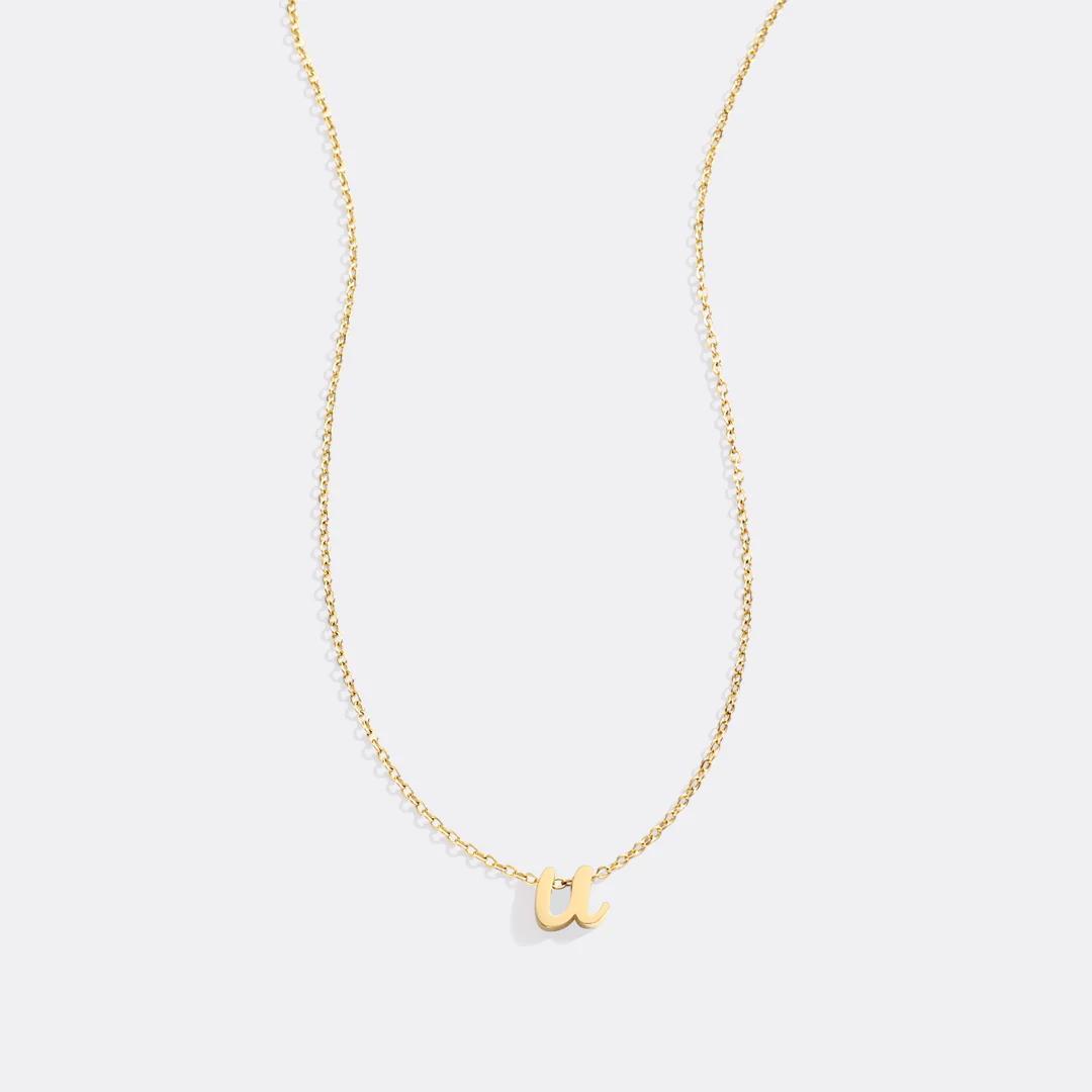 Tiny Script Initial Necklace