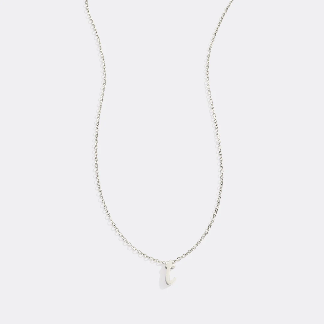 Tiny Script Initial Necklace