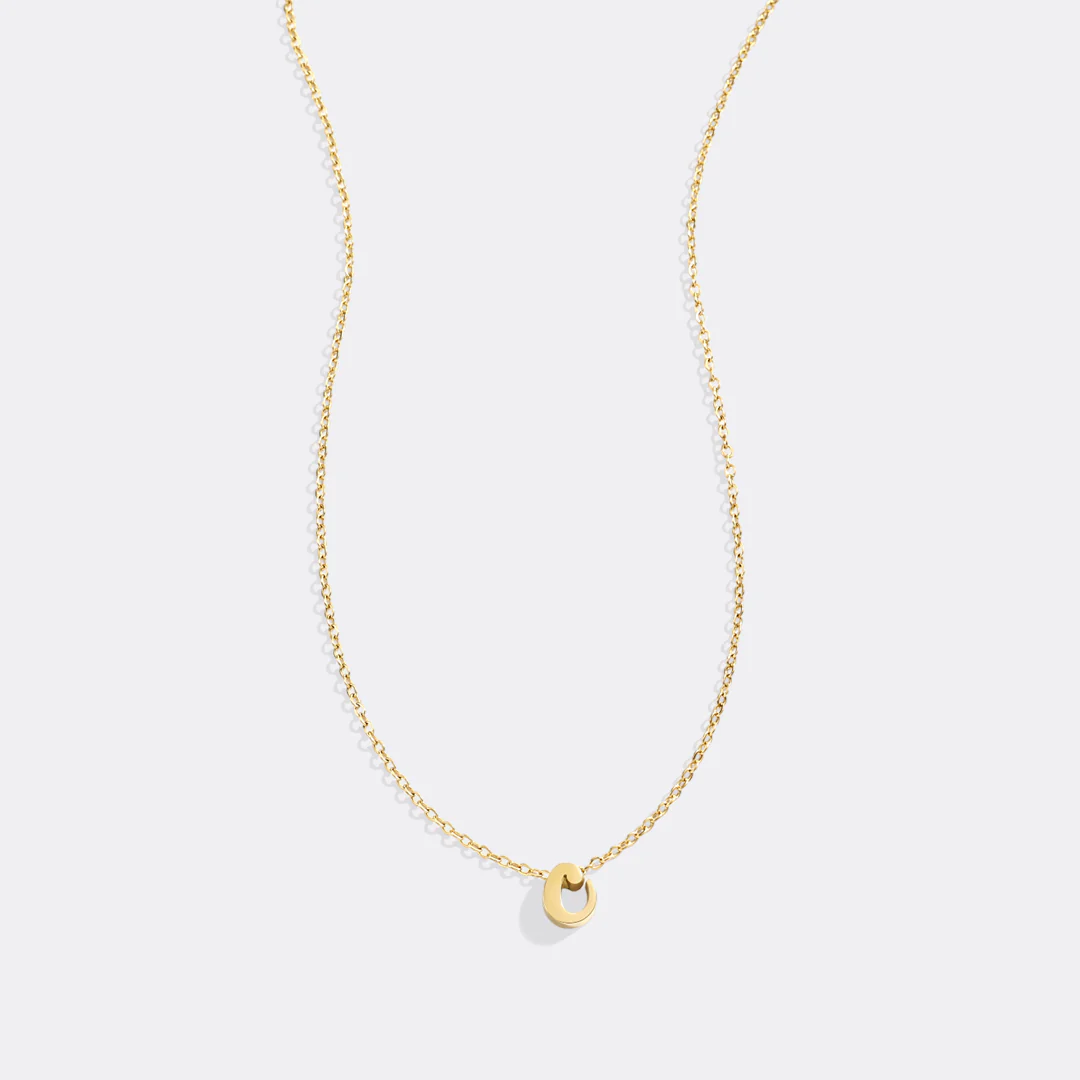 Tiny Script Initial Necklace