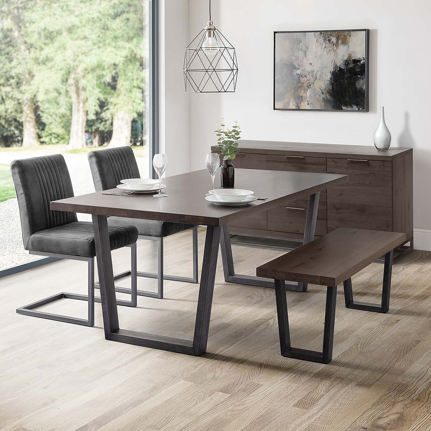 Brooklyn Rectangular Dining Table Dark Oak