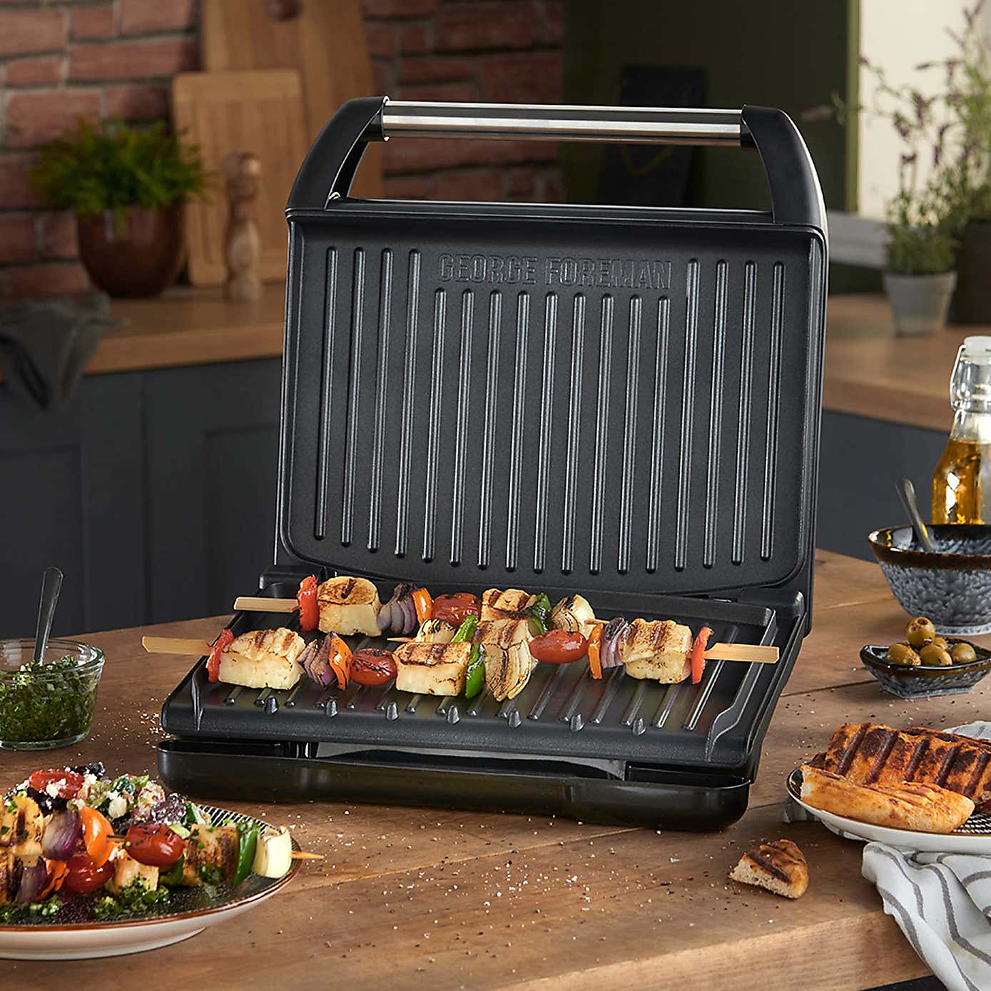 George Foreman Steel Grey Large Grill