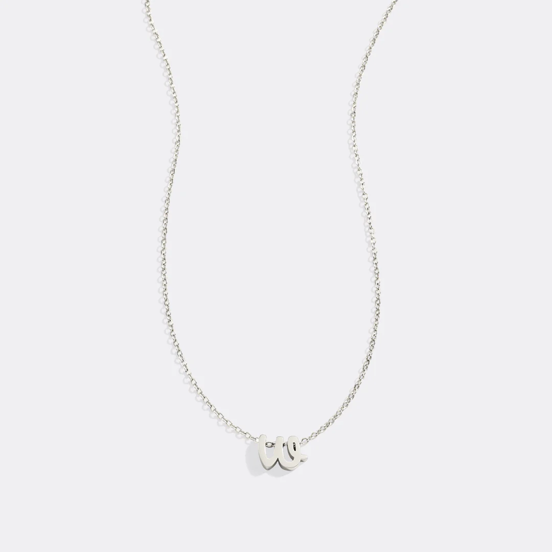 Tiny Script Initial Necklace