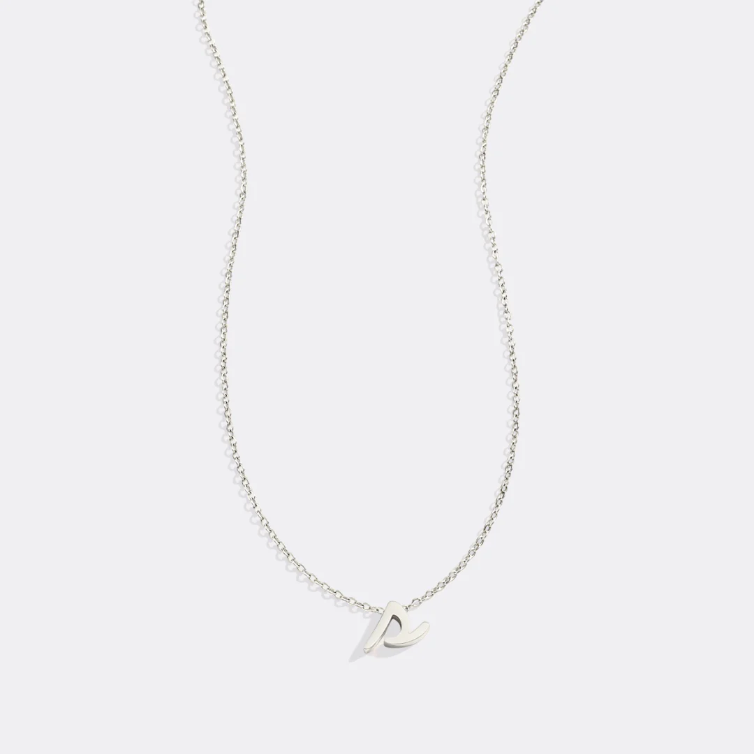 Tiny Script Initial Necklace