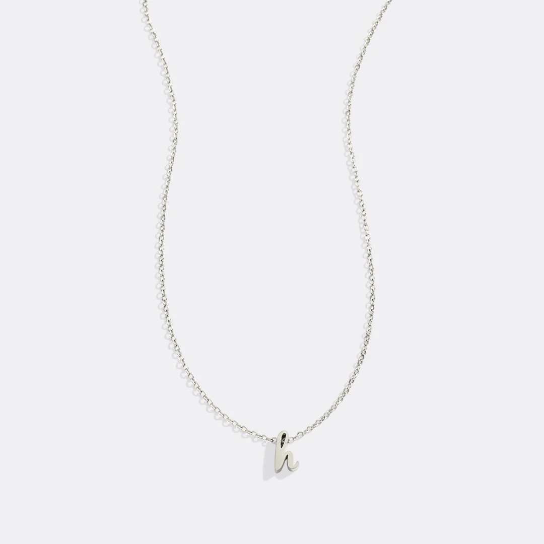 Tiny Script Initial Necklace