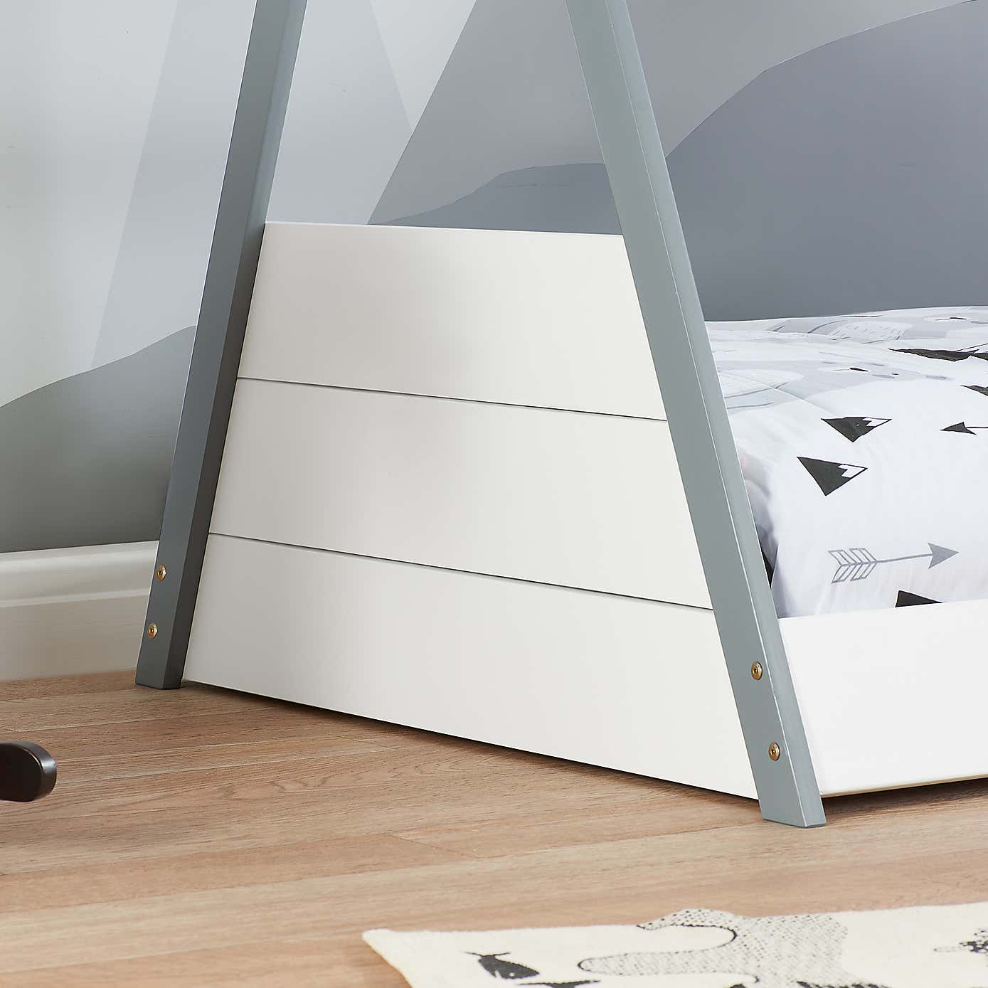 Teepee Bed White & Grey Single